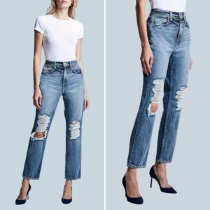 L'AGENCE Ezra Distressed Ultra High Rise Stovepipe Jeans Size 27